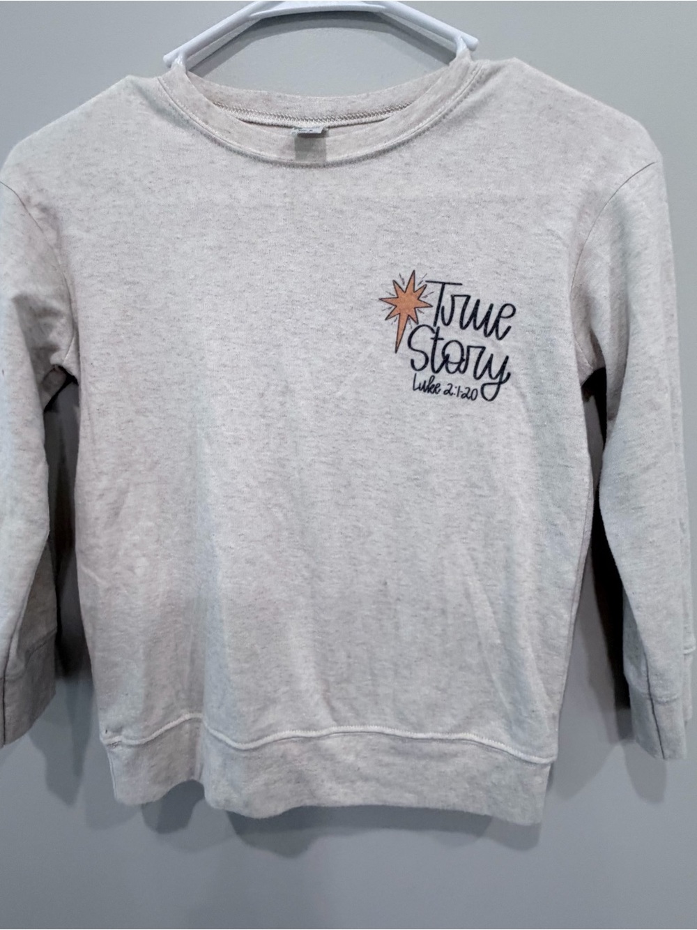 True Story Christmas Nativity Crewneck Sweatshirt - Light Cream